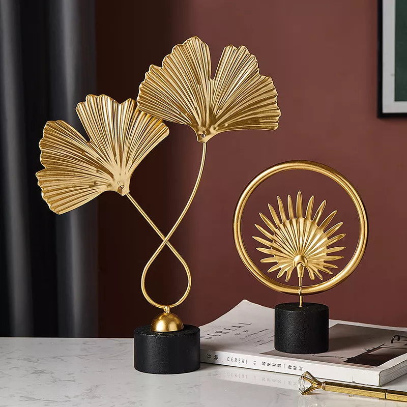 Nordic Gold Ginkgo Leaf Crafts Leaves Sculpture Luxury Decor Home Decoration Accessories Office